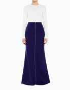 Midnight Blue Zipper Pencil Skirt