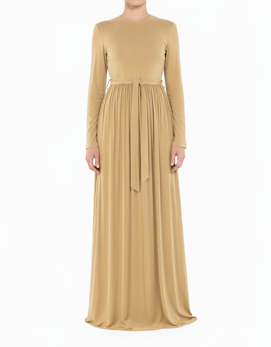 Mocha Chia Cotton Candy Jersey Modest Maxi Dress