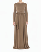 Mocha Cotton Candy Jersey Maxi  Dress ( Extra Soft)
