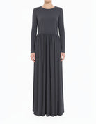 Dark Gray Original Milk Silk Modest Maxi Dress
