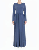 Dusty Blue Original Milk Silk Modest Maxi Dress