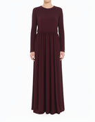 Maroon Original Milk Silk Modest Maxi Dress