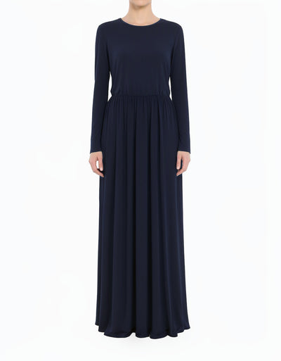Navy Original Milk Silk Maxi Dress