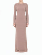 Muave Bodycon Long Sleeve Modest Maxi Dress