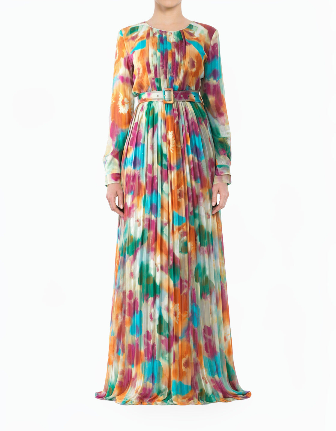 Nadine Dreamy Silk Chiffon Shimmer Modest Maxi Dress