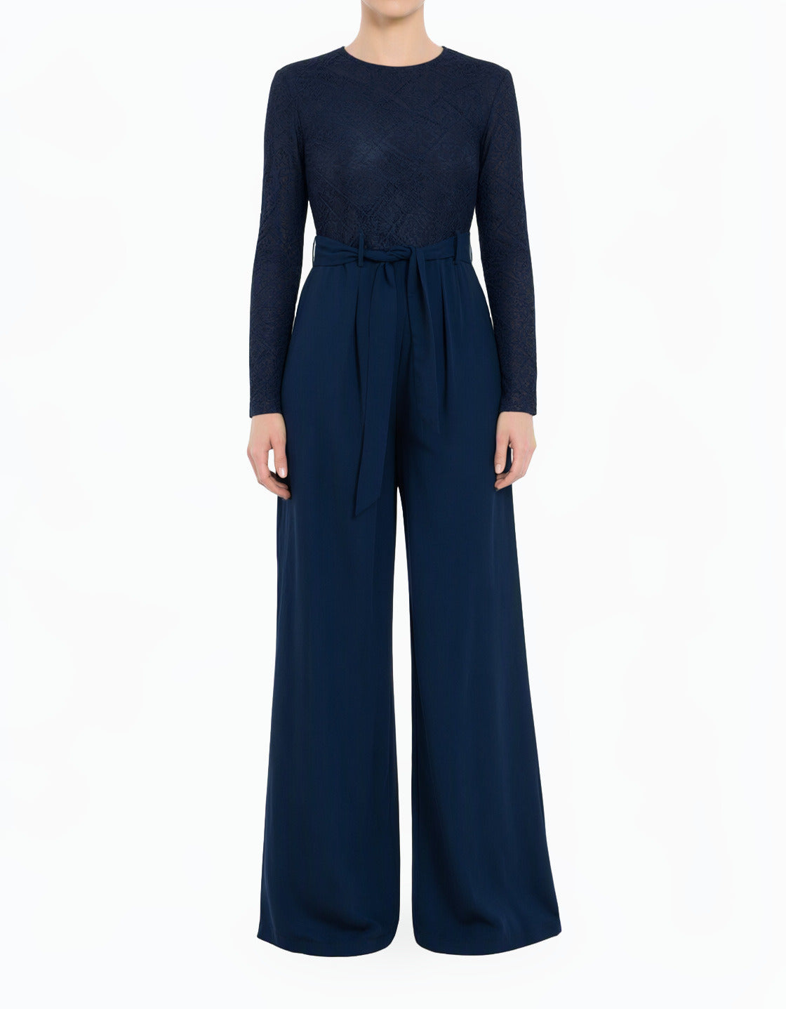 Navy Blue SHOW STOPPER lace detail jumpsuit