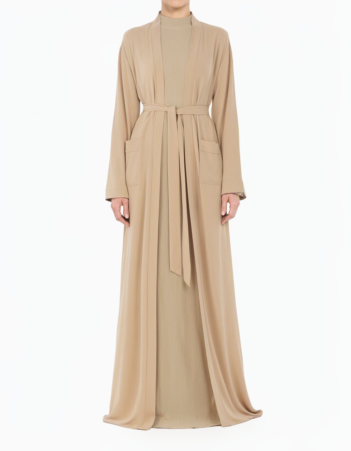 Nude Abaya set Modern Sophisticated