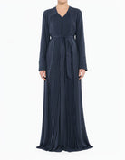 Navy Pleated simple, yet elegant abaya