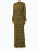 Olive Ponti Di Roma Ruched Modest Maxi Dress