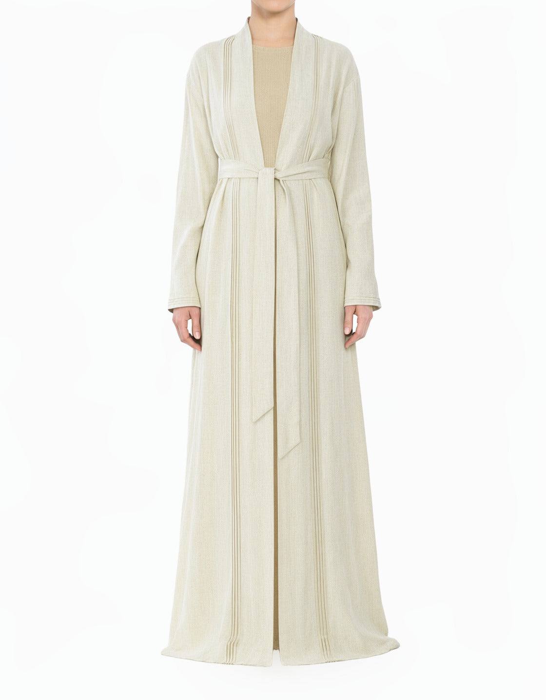 Ivory Pretty Linen cardigan abaya