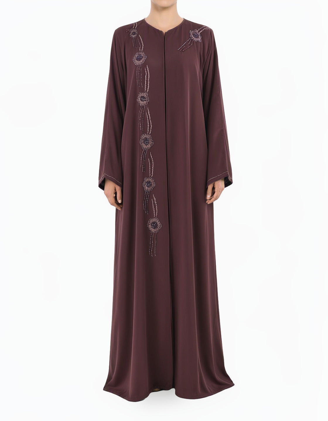 Deep plum Dubai abaya set