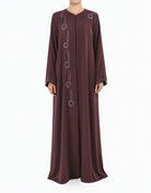 Deep plum Dubai abaya set
