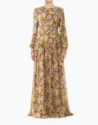 Rana Peony Chiffon Shimmer Modest Dress