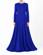 Royal Blue A-Line Modest Maxi Dress