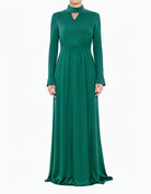 Royal Green Satin dreamy romance modest maxi dress