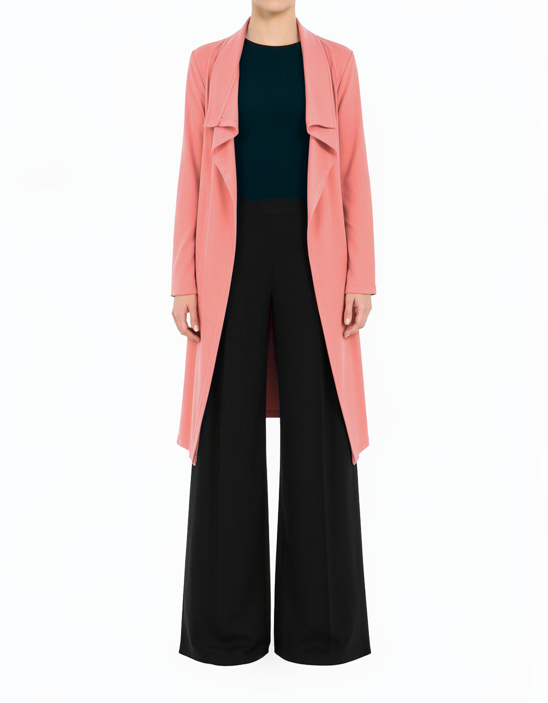 Salmon Draped Drop Shoulder Jacket