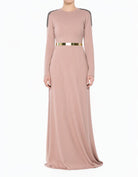 Mauve Shoulder Chains Modest Dress