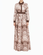 Snake Skin Long Sleeve Modest Maxi Dress