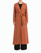 Solid Classic Chiffon Modest Maxi Trench Coat