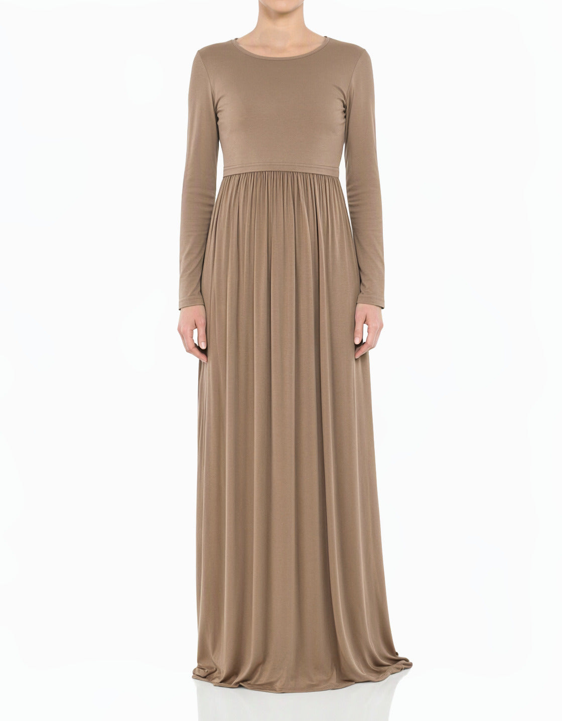 Mocha Nursing-Friendly Super Soft Modest Maxi Dress