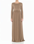 Mocha Nursing-Friendly Super Soft Modest Maxi Dress