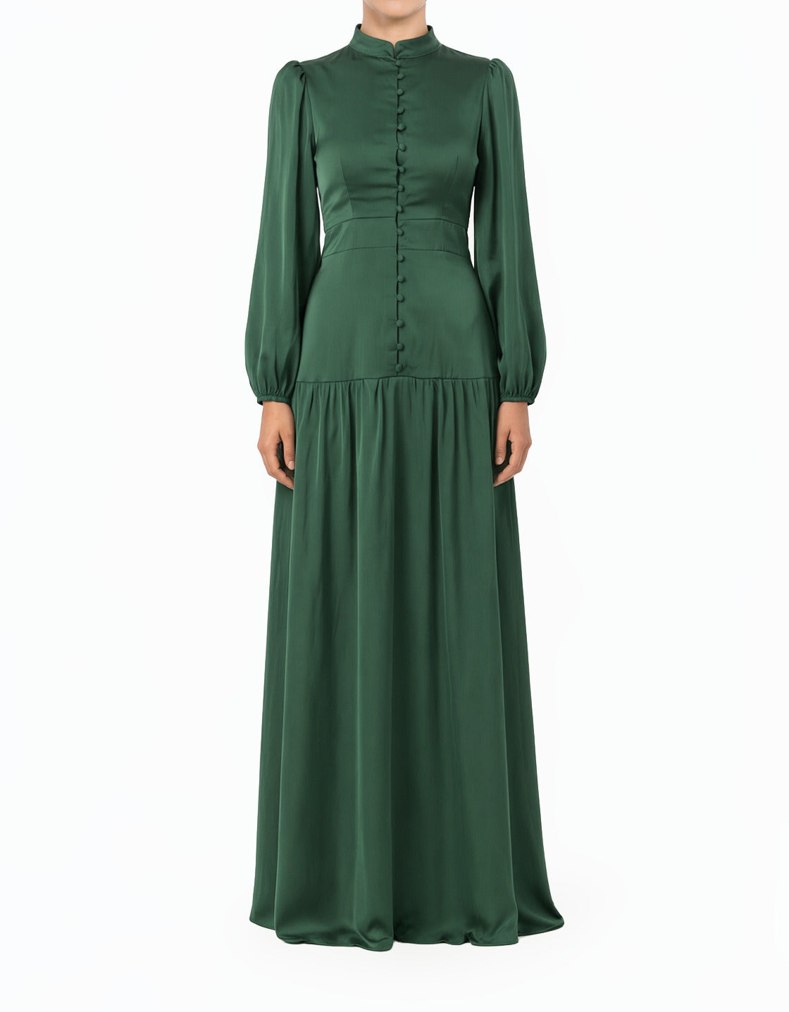 Old Money Paris Satin Modest Maxi Dress