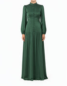 Old Money Paris Satin Modest Maxi Dress