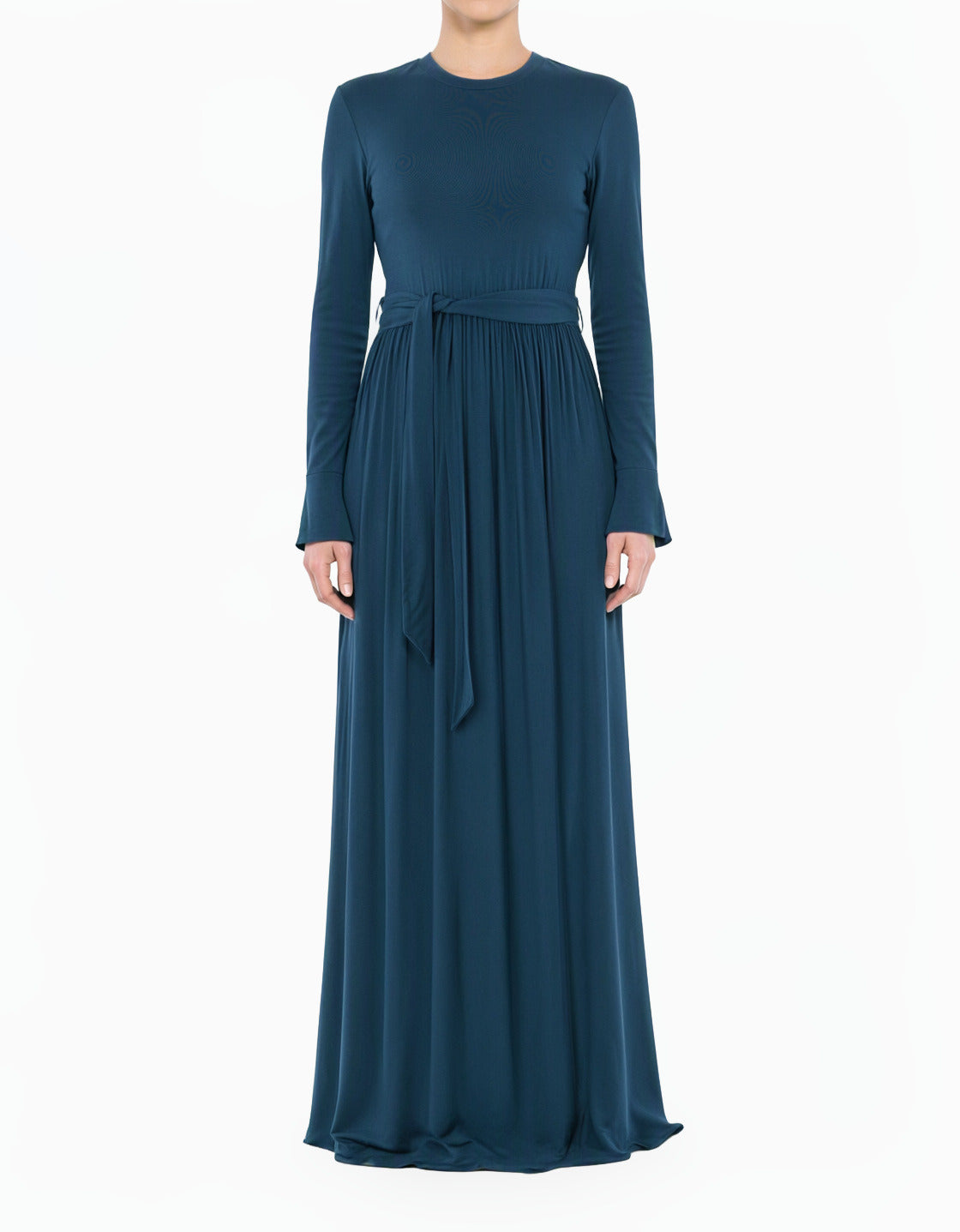 Teal Cotton Candy Jersey Modest Maxi Dress