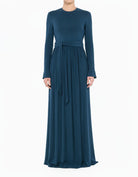 Teal Cotton Candy Jersey Modest Maxi Dress