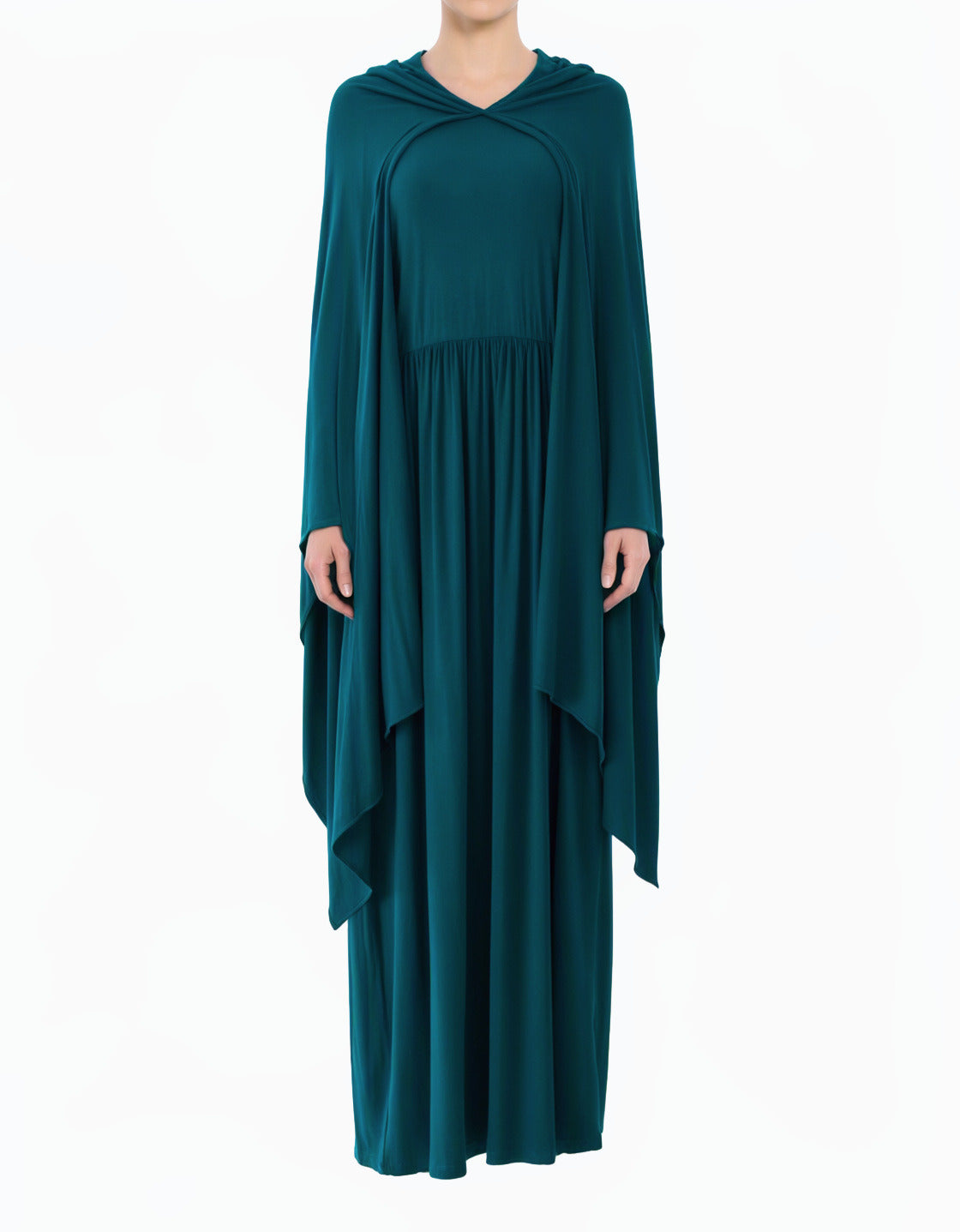 Teal Limited edition Jersey maxi dress with attached Hijab