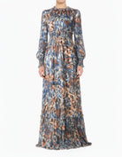 The Contour feathers chiffon maxi dress