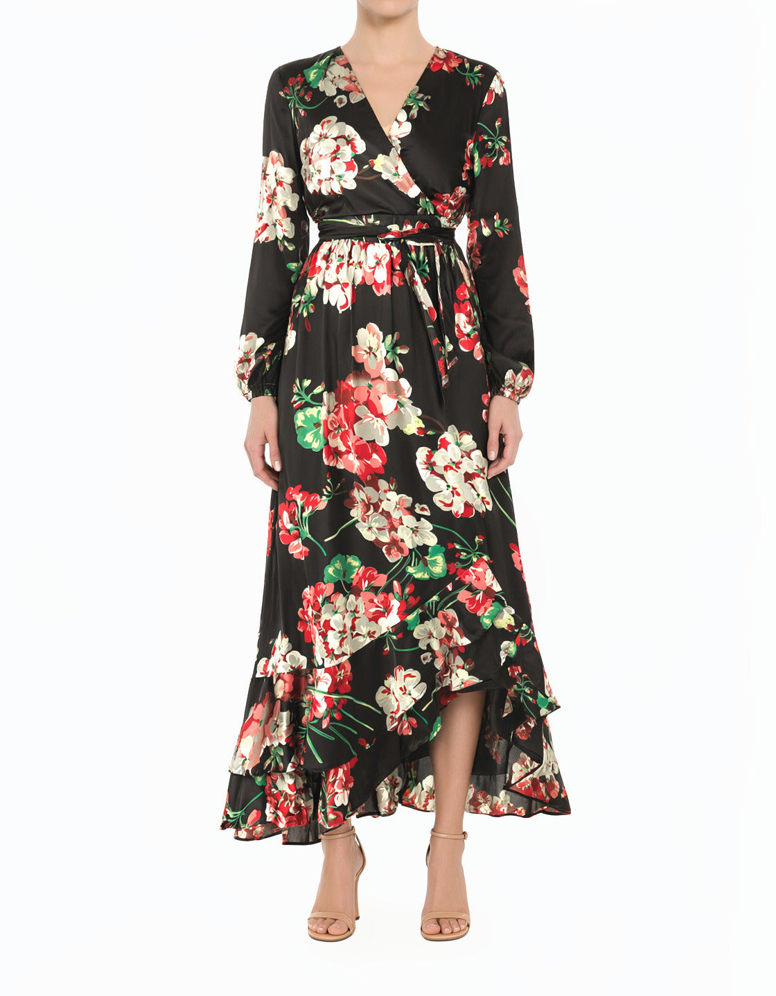 Black The Perfect mix of satin fabric and floral print