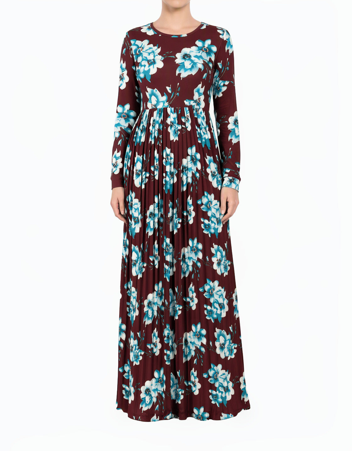 The Pleasant Pleated Modest Maxi Dress