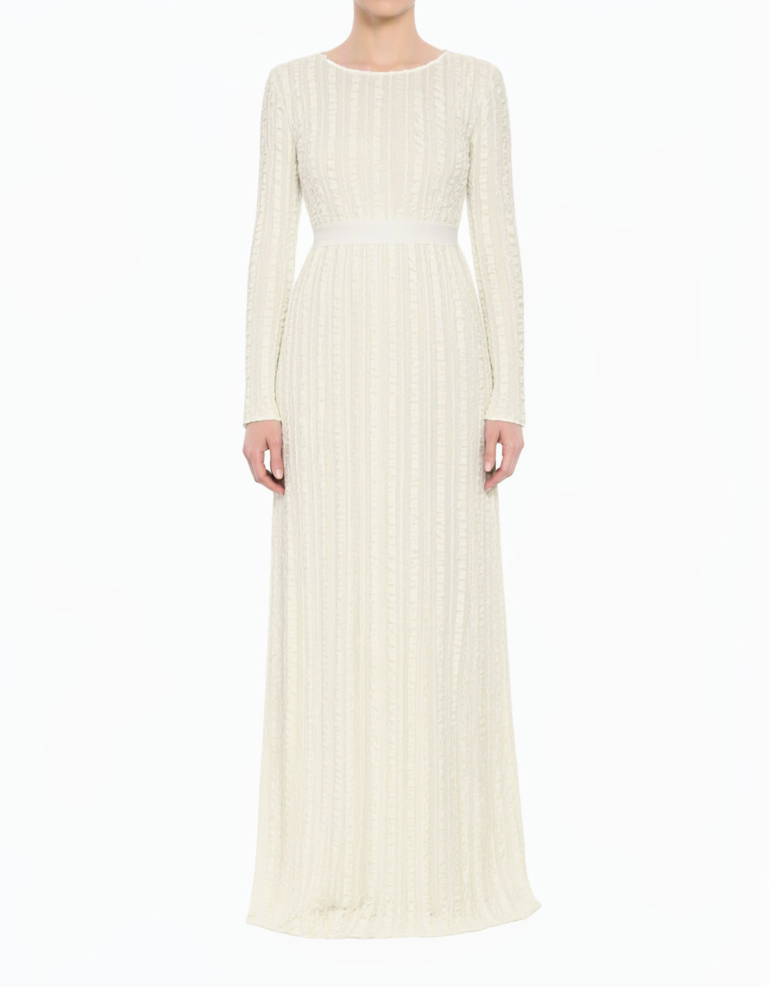 White Too Cute ruffle mania maxi dress