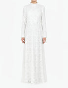 White Giovanna Lace Crop Top Modest Dress