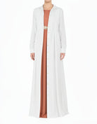 White Tamara Button-Down Cardigan Modest Dress
