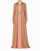 Mocha Tamara Button-Down Cardigan Modest Dress