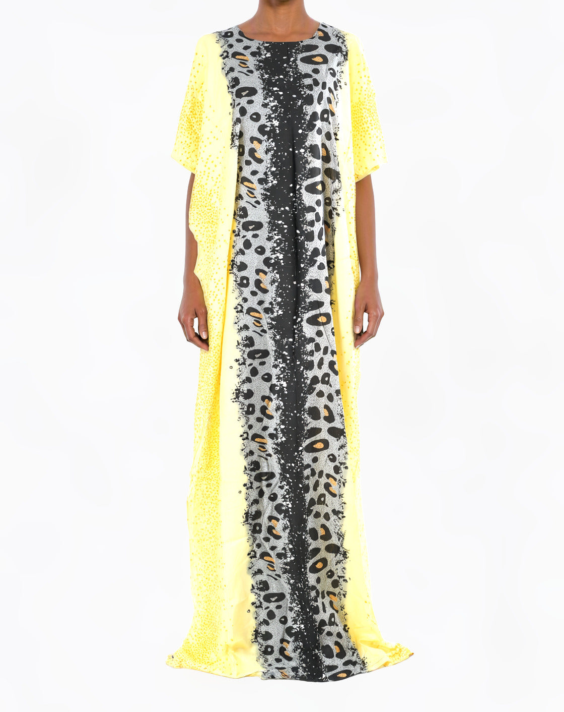 Yellow Leopard splash Bati Dress