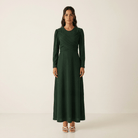 Hunter Green ma chérie ribbed maxi dress Kabayare
