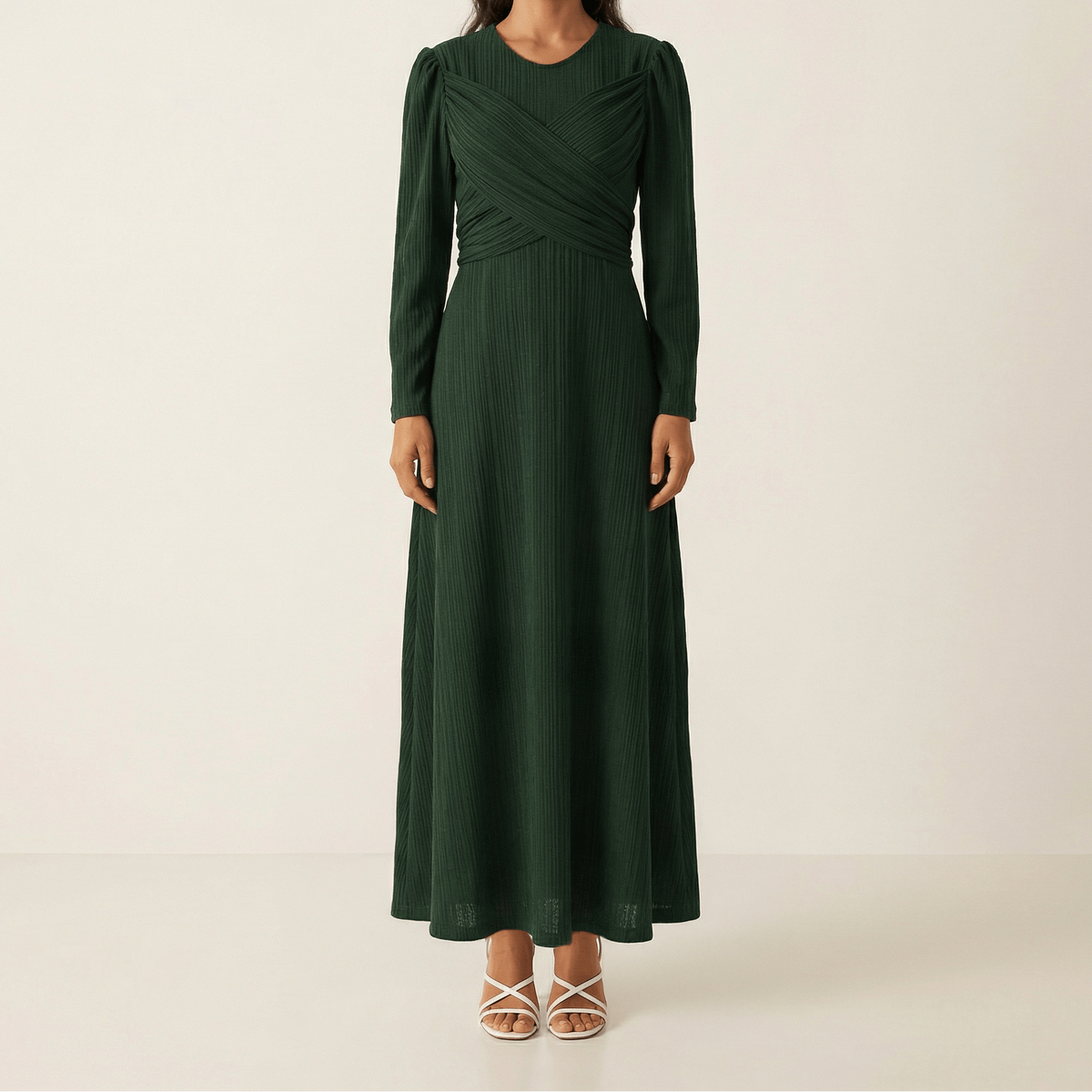 Hunter Green ma chérie ribbed maxi dress Kabayare