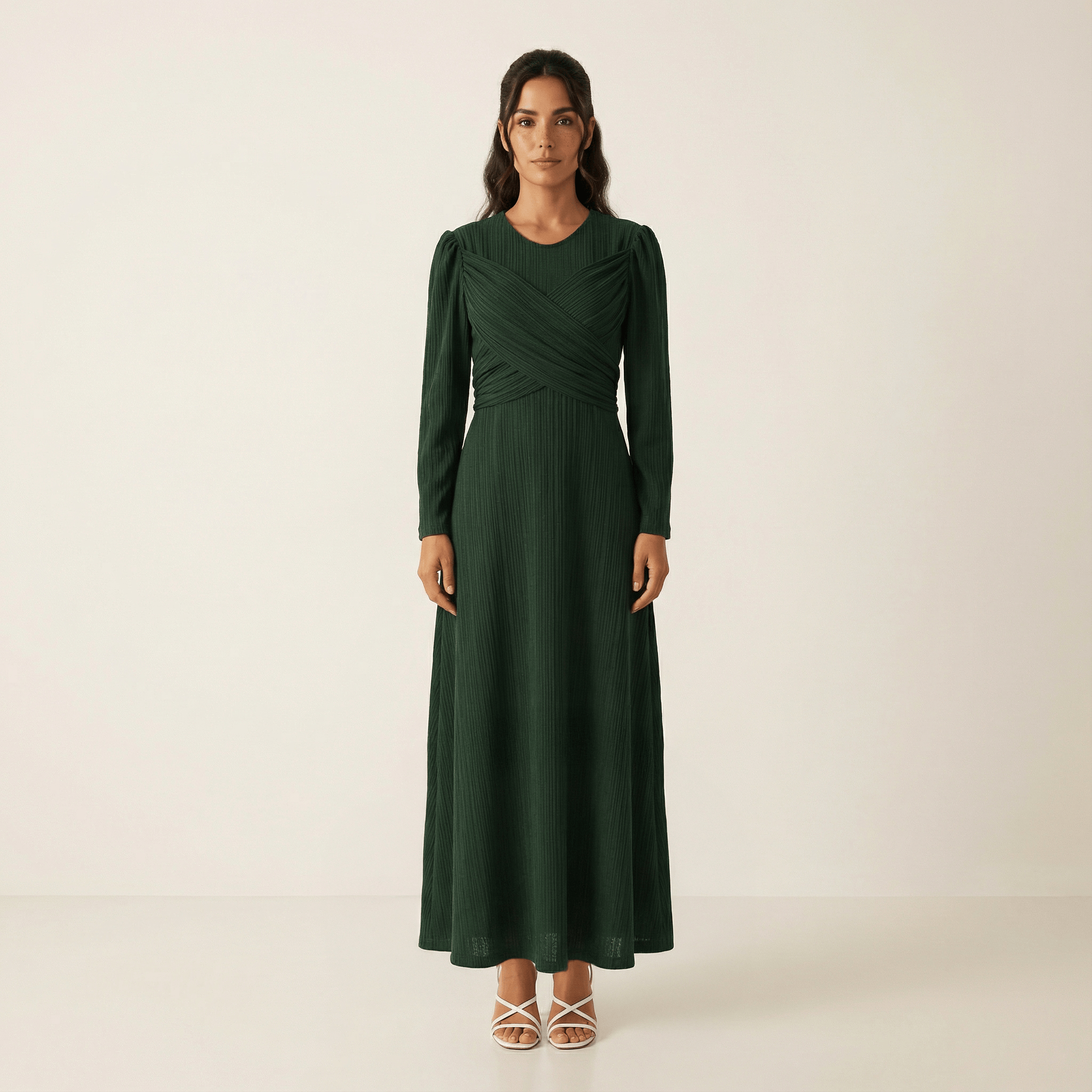 Hunter Green ma chérie ribbed maxi dress Kabayare