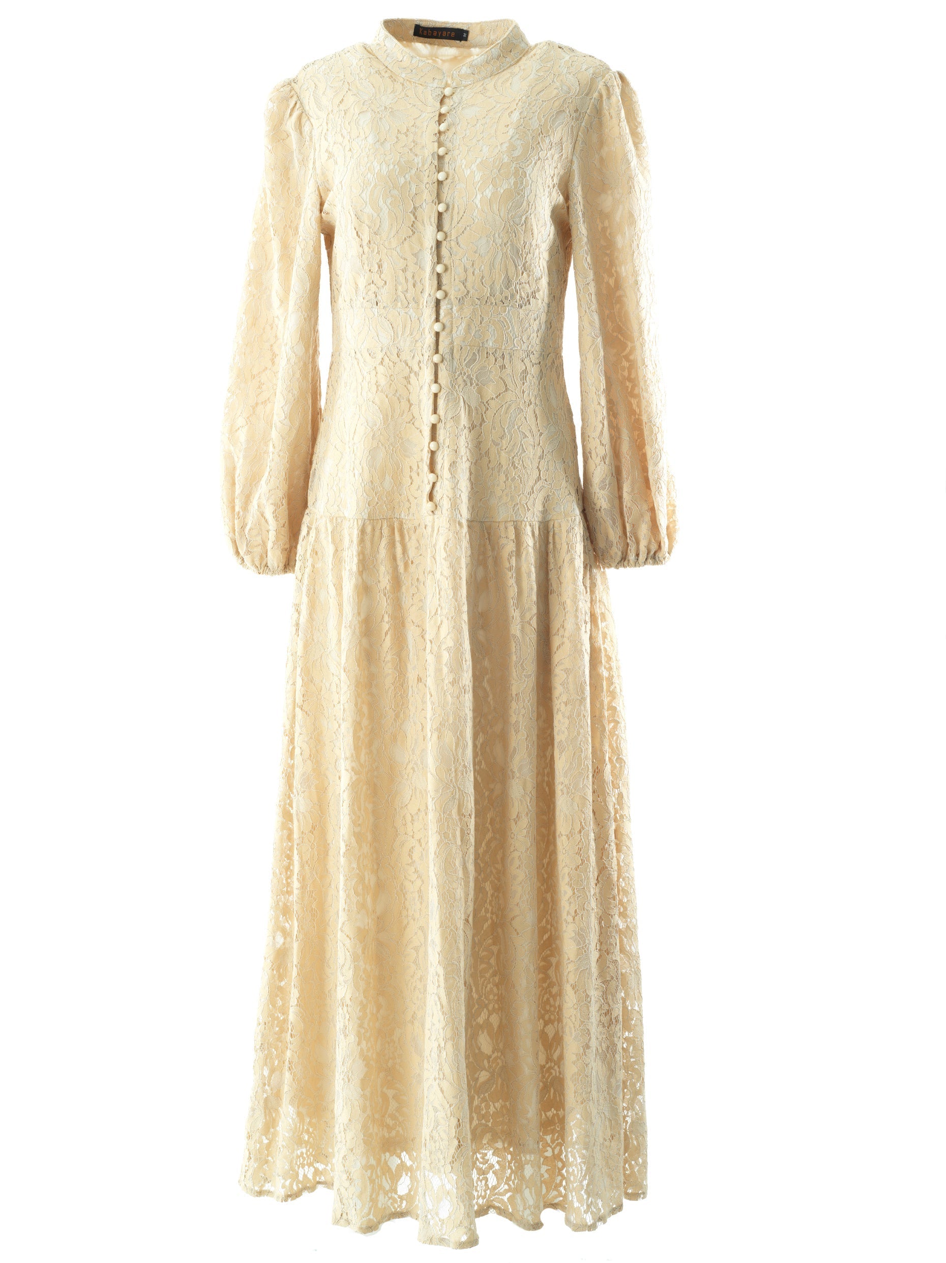 Ivory Romantic and feminine  lace maxi dress Kabayare