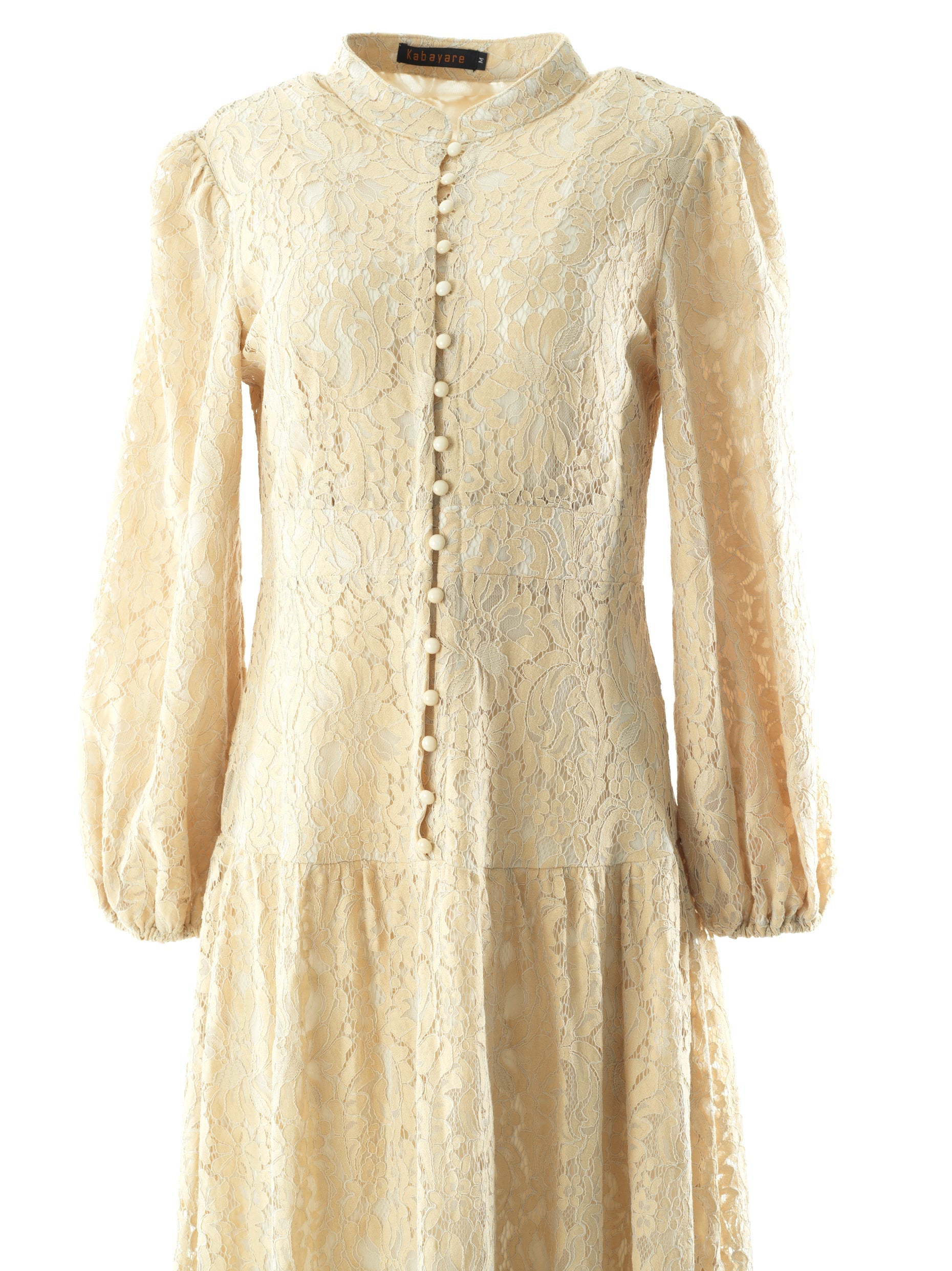 Ivory Romantic and feminine  lace maxi dress Kabayare