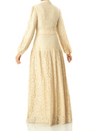 Ivory Romantic and feminine  lace maxi dress Kabayare