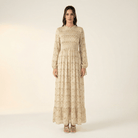 Jasmine petals Print Mock Neck Maxi dress Kabayare