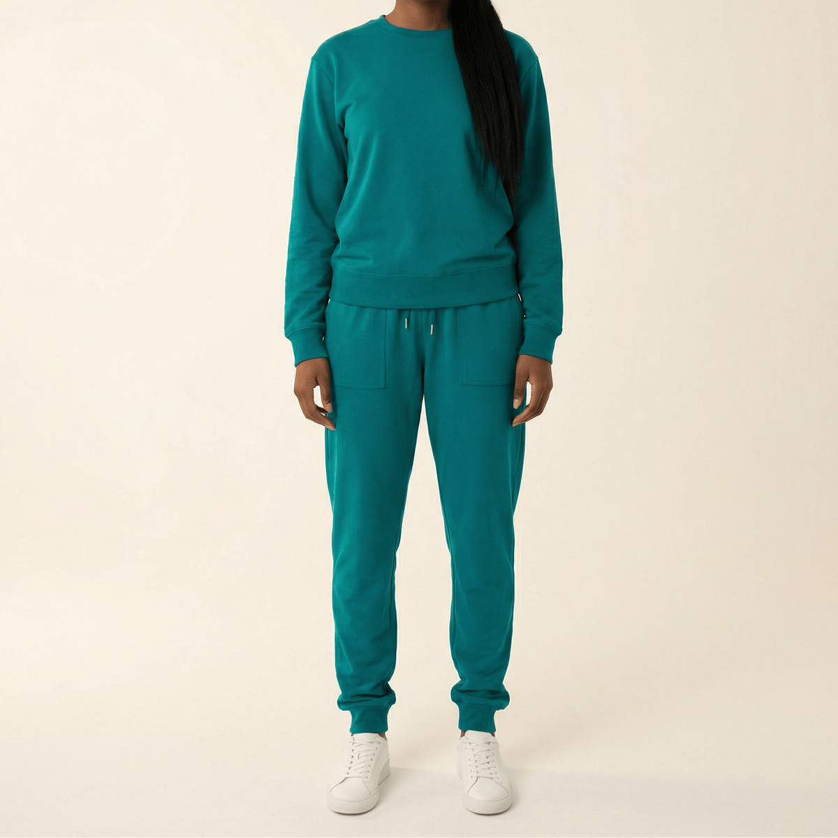 Lake Blue Pullover Sweatshirt matching set Kabayare