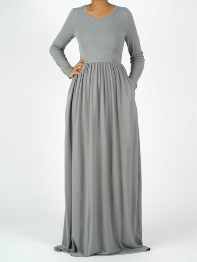 Teal luxurious satin modest maxi dress Kabayare Teal luxurious satin modest maxi dress Kabayare