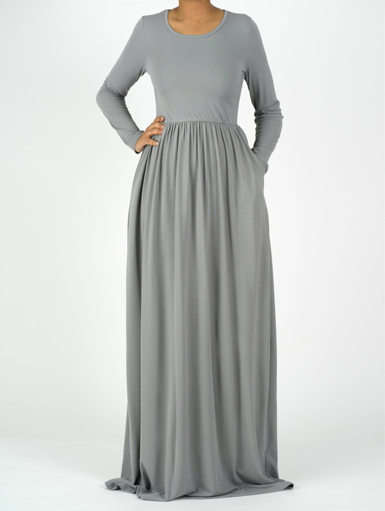 Light Gray ORIGINAL Milk Silk Maxi Dress Kabayare