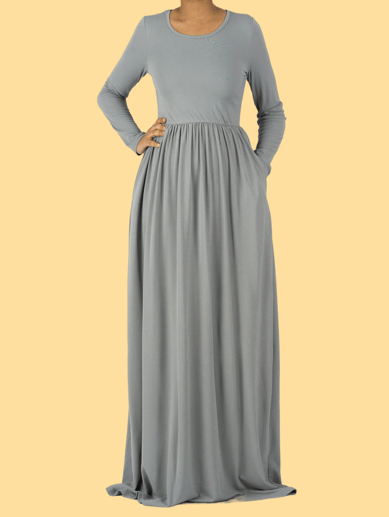 Light Gray ORIGINAL Milk Silk Maxi Dress Kabayare