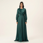 Marigold jasmine satin modest maxi dress Kabayare